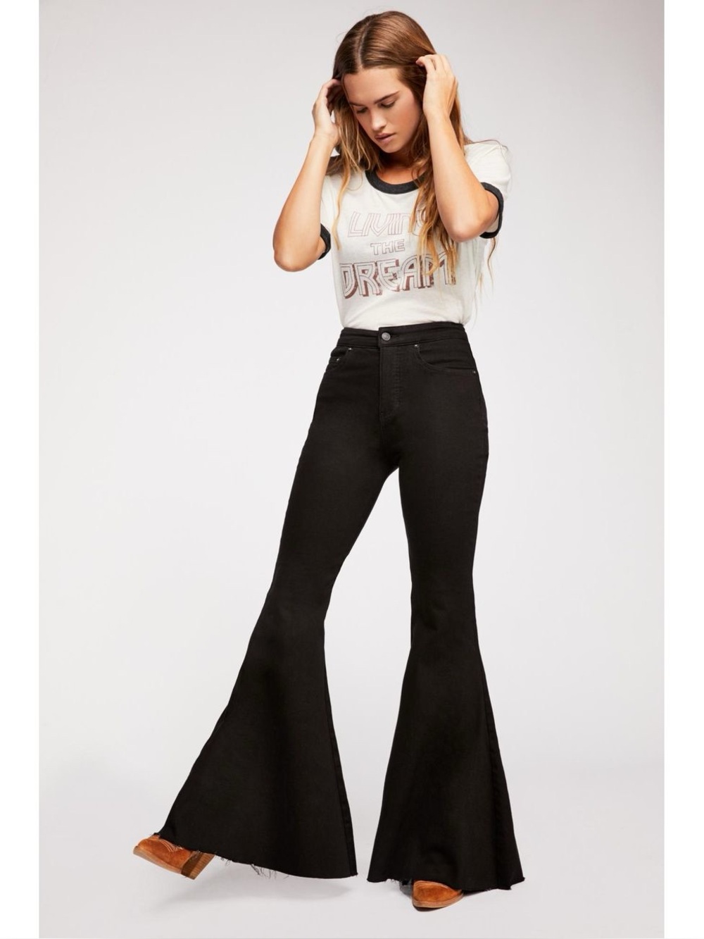 We The Free Black High-Rise Flare Jeans
